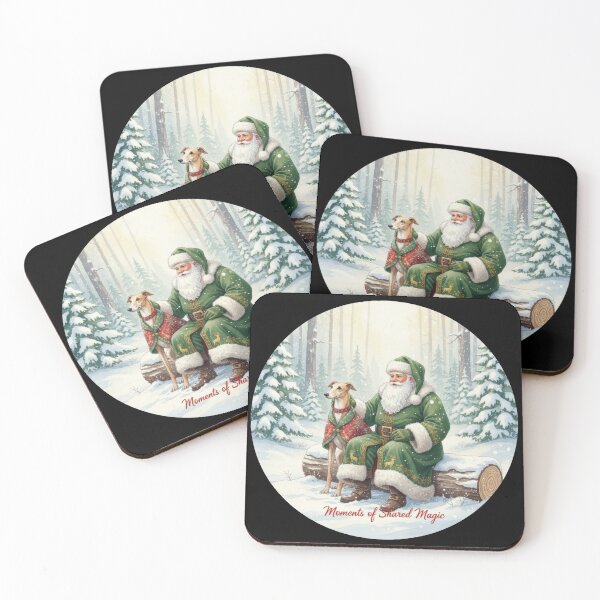 Item preview, Moments of Shared Magic Santa Sitting on Log with Greyhound designed and sold by zoughlal.
