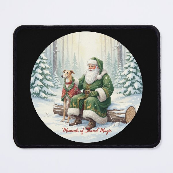 Item preview, Moments of Shared Magic Santa Sitting on Log with Greyhound designed and sold by zoughlal.