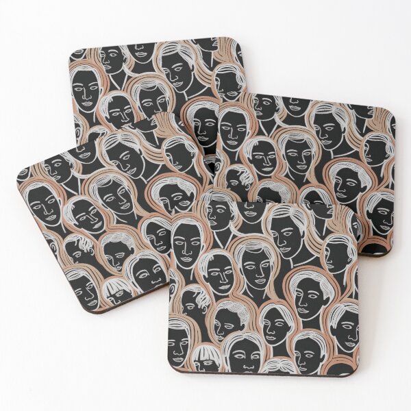 Item preview, Interconnected Faces Mosaic Throw Blanket & Pillow Cover - Diverse Expressions & Serene Smiles designed and sold by ZyxDes.