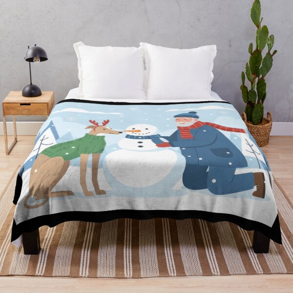 Item preview, Old Man and Greyhound Building Snowman Vector Art designed and sold by zoughlal.