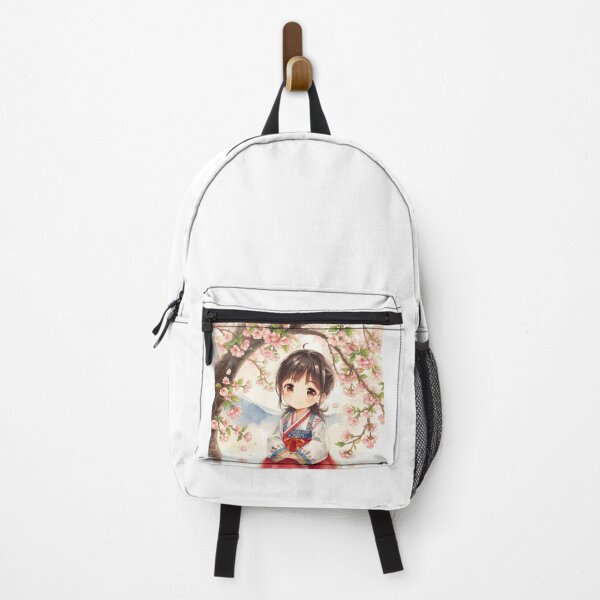Item preview, Adorable Hanbok Girl Pink Sakura Fuji Mountain Art designed and sold by CHALTH.