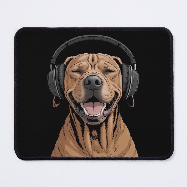 Item preview, Rhodesian Ridgeback With Headphones Singing Dog Lover designed and sold by CultureSpec.