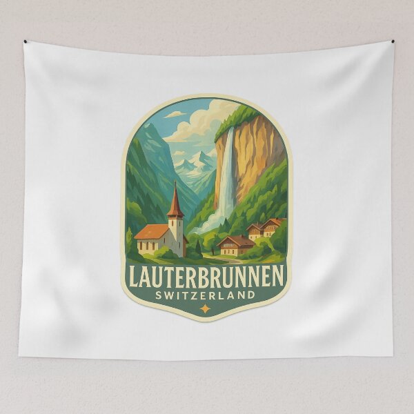 Item preview, Lauterbrunnen – Waterfalls and Alpine Calm designed and sold by Aryabek.