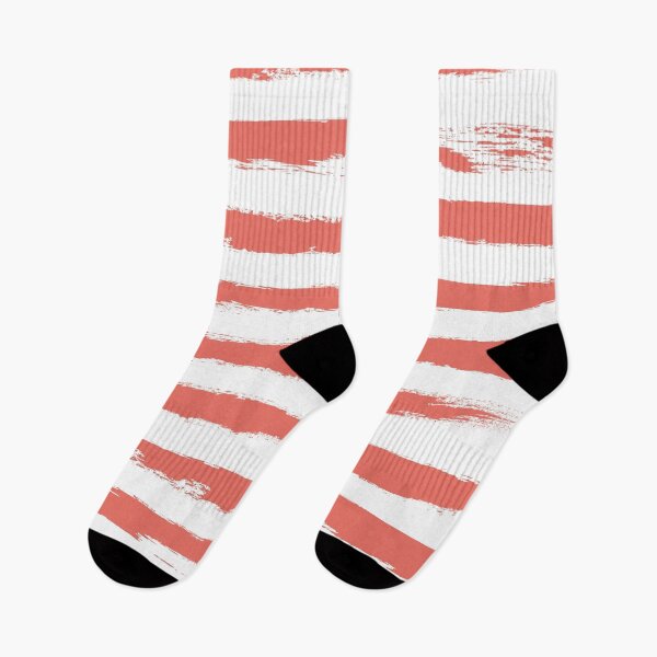 Item preview, Stylish Handpainted Brushstrokes Stripes in Living Coral designed and sold by Petra Lang.