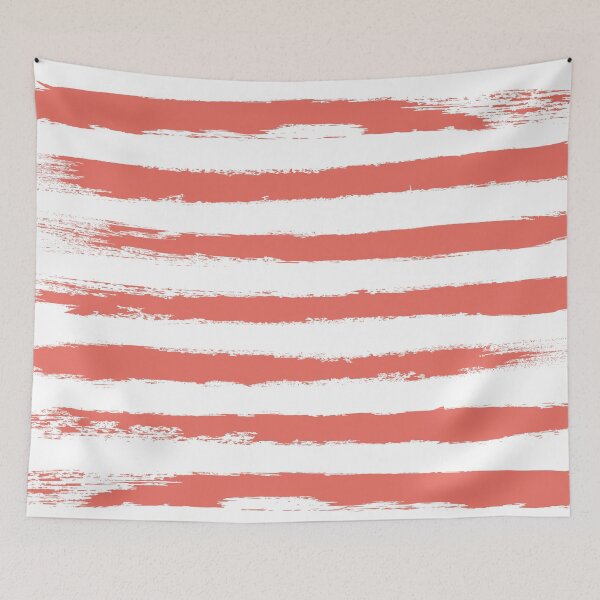 Item preview, Stylish Handpainted Brushstrokes Stripes in Living Coral designed and sold by Petra Lang.