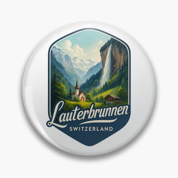 Item preview, Lauterbrunnen – Church and Waterfall Amid Alpine Peaks designed and sold by Aryabek.