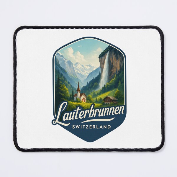 Item preview, Lauterbrunnen – Church and Waterfall Amid Alpine Peaks designed and sold by Aryabek.