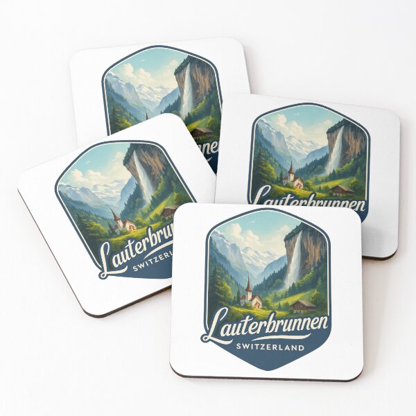 Item preview, Lauterbrunnen – Church and Waterfall Amid Alpine Peaks designed and sold by Aryabek.