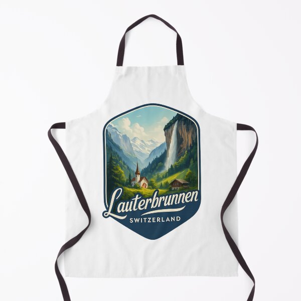 Item preview, Lauterbrunnen – Church and Waterfall Amid Alpine Peaks designed and sold by Aryabek.