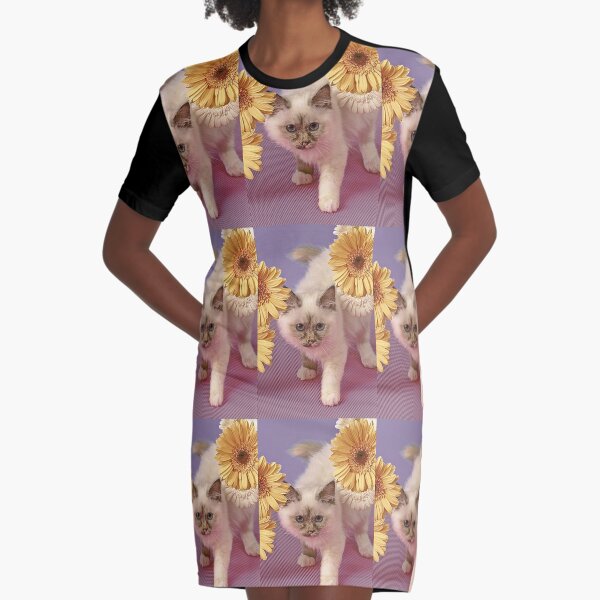 Kitten Graphic T-Shirt Dress