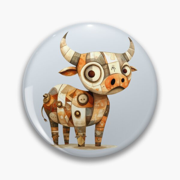 Item preview, Steampunk Mechanical Worried Cow designed and sold by CharlottePlaceArt.
