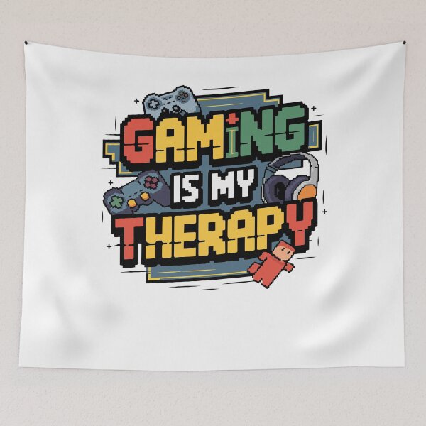 Item preview, Gaming Is My Therapy Pixel Typography designed and sold by QuietBloom80.
