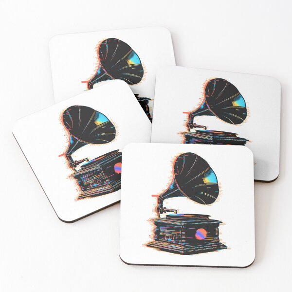 Item preview, Glitch Style Vintage Gramophone — Retro Digital Art designed and sold by SleekLineSketches.