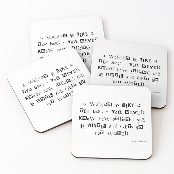 Item preview, Woman Is Like A Tea Bag Strength Quote designed and sold by EmpoweredEchoesSpirit.
