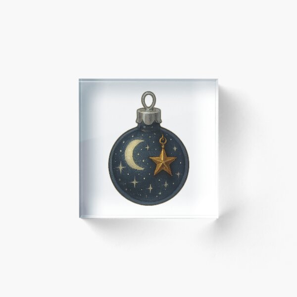 Item preview, Midnight Star & Moon Ornament – Alche-Arts Fantasy Christmas sticker designed and sold by AlcheArtsStudio.