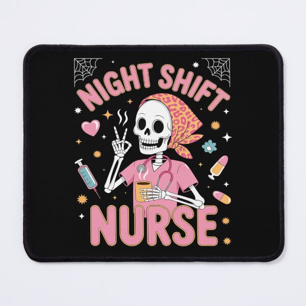 Item preview, RN ICU Night Shift Nurse Skeleton Halloween designed and sold by CultureSpec.