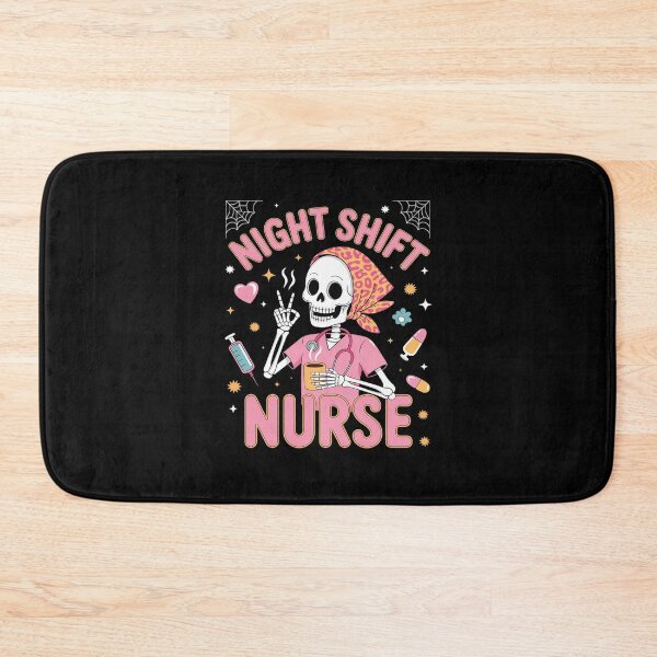 Item preview, RN ICU Night Shift Nurse Skeleton Halloween designed and sold by CultureSpec.