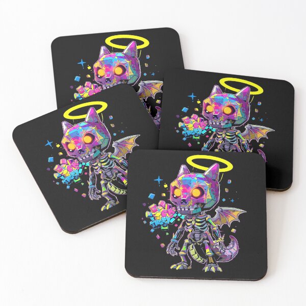 Item preview, Neon Demon Skeleton Cartoon – Colorful Pop Street Art Creature designed and sold by PLUSHIWORLDtm.