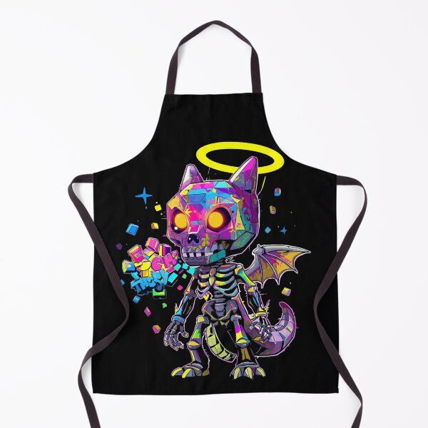 Item preview, Neon Demon Skeleton Cartoon – Colorful Pop Street Art Creature designed and sold by PLUSHIWORLDtm.