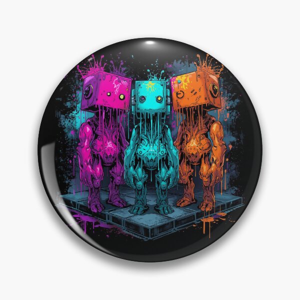 Item preview, Dripping Cyber Creatures – Vibrant Pop Street Art Trio designed and sold by PLUSHIWORLDtm.