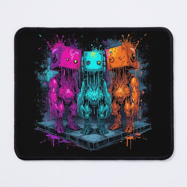 Item preview, Dripping Cyber Creatures – Vibrant Pop Street Art Trio designed and sold by PLUSHIWORLDtm.