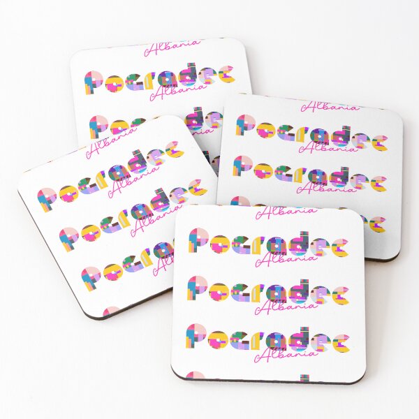 Item preview, Pogradec, Albania, Vibrant Abstract City Typography Art designed and sold by Wanderful-roads.
