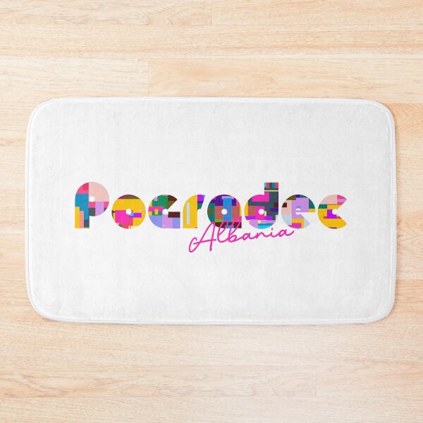 Item preview, Pogradec, Albania, Vibrant Abstract City Typography Art designed and sold by Wanderful-roads.