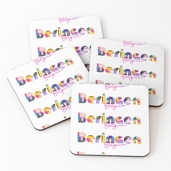 Item preview, Beringen, Belgium, Vibrant Abstract City Typography Art designed and sold by Wanderful-roads.