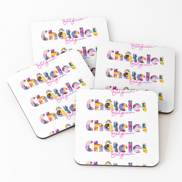 Item preview, Châtelet, Belgium, Vibrant Abstract City Typography Art designed and sold by Wanderful-roads.