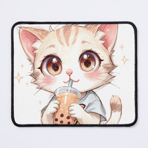 Item preview, Cute Bubble Tea Cat — Kawaii Boba Illustration designed and sold by SoulenCify.