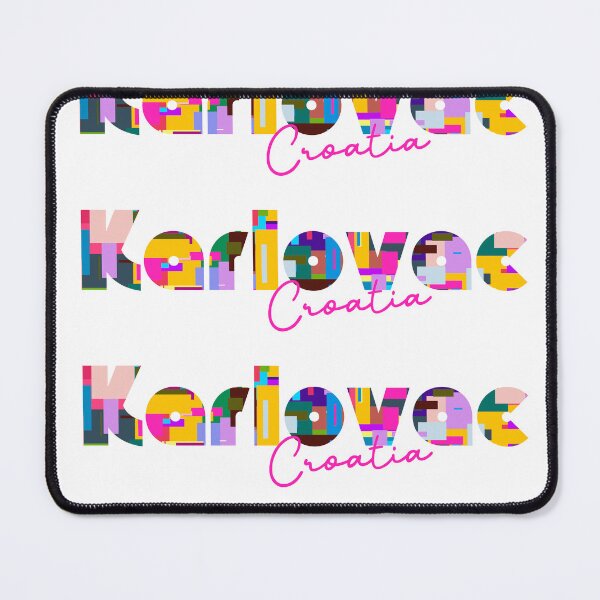 Item preview, Karlovac, Croatia, Vibrant Abstract City Typography Art designed and sold by Wanderful-roads.