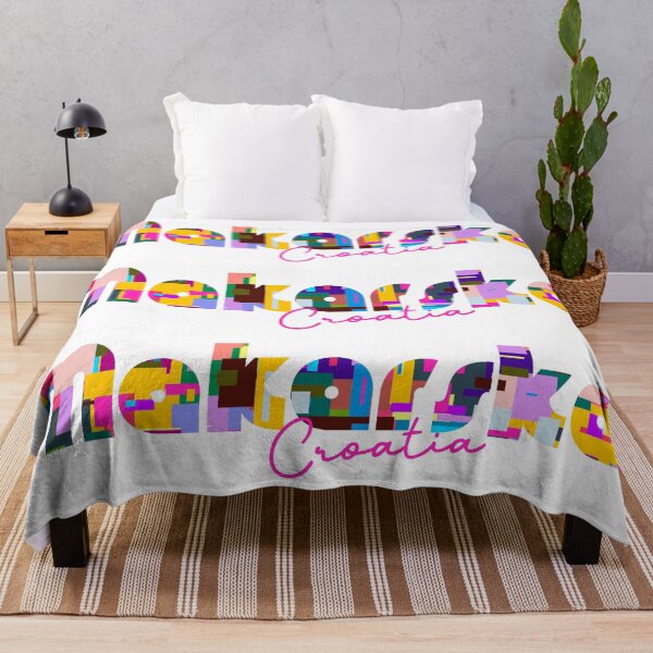 Item preview, Makarska, Croatia, Vibrant Abstract City Typography Art designed and sold by Wanderful-roads.