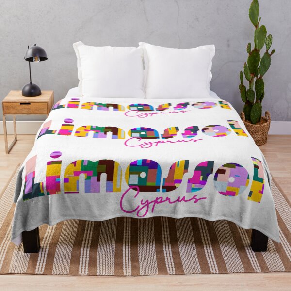 Item preview, Limassol, Cyprus, Vibrant Abstract City Typography Art designed and sold by Wanderful-roads.