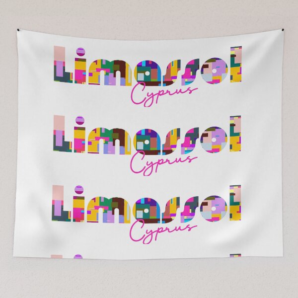 Item preview, Limassol, Cyprus, Vibrant Abstract City Typography Art designed and sold by Wanderful-roads.