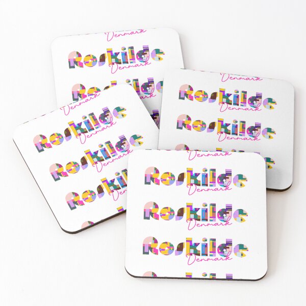 Item preview, Roskilde, Denmark, Vibrant Abstract City Typography Art designed and sold by Wanderful-roads.