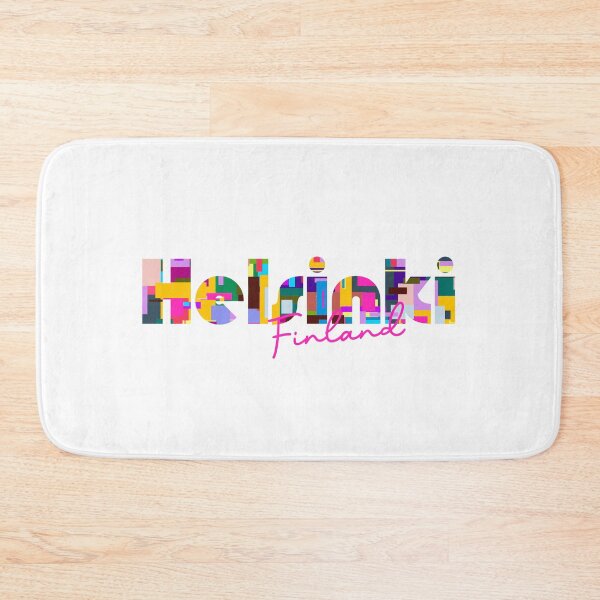 Item preview, Helsinki, Finland, Vibrant Abstract City Typography Art designed and sold by Wanderful-roads.