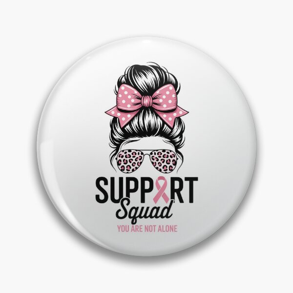 Artikelvorschau, Support Squad Messy Bun Pink Warrior Brustkrebs-Bewusstsein entworfen und verkauft von HellD3vil-Art.