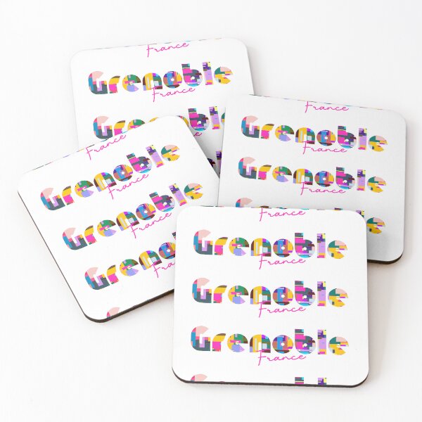 Item preview, Grenoble, France, Vibrant Abstract City Typography Art designed and sold by Wanderful-roads.