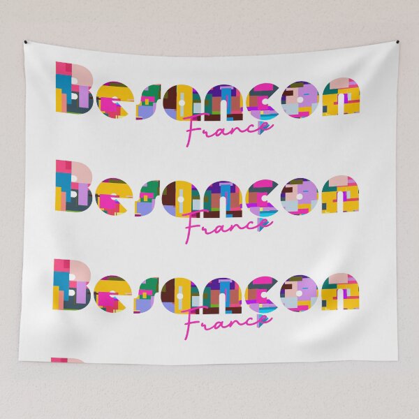 Item preview, Besançon, France, Vibrant Abstract City Typography Art designed and sold by Wanderful-roads.
