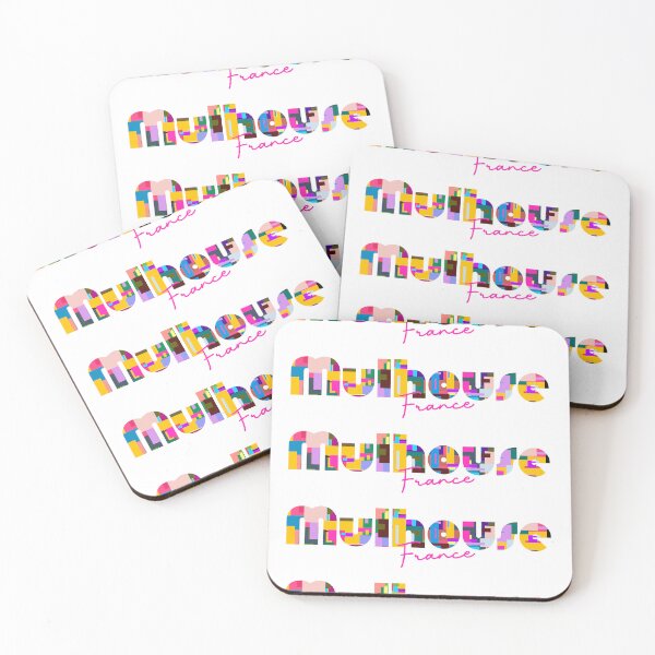 Item preview, Mulhouse, France, Vibrant Abstract City Typography Art designed and sold by Wanderful-roads.