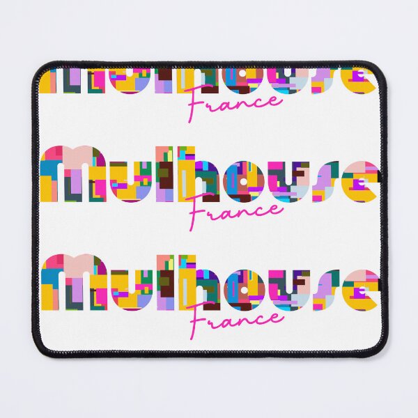 Item preview, Mulhouse, France, Vibrant Abstract City Typography Art designed and sold by Wanderful-roads.