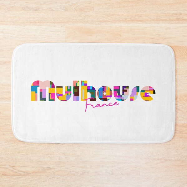 Item preview, Mulhouse, France, Vibrant Abstract City Typography Art designed and sold by Wanderful-roads.