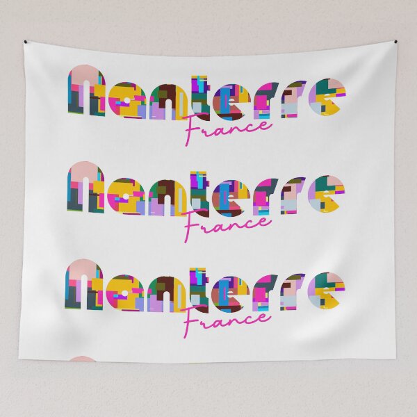 Item preview, Nanterre, France, Vibrant Abstract City Typography Art designed and sold by Wanderful-roads.