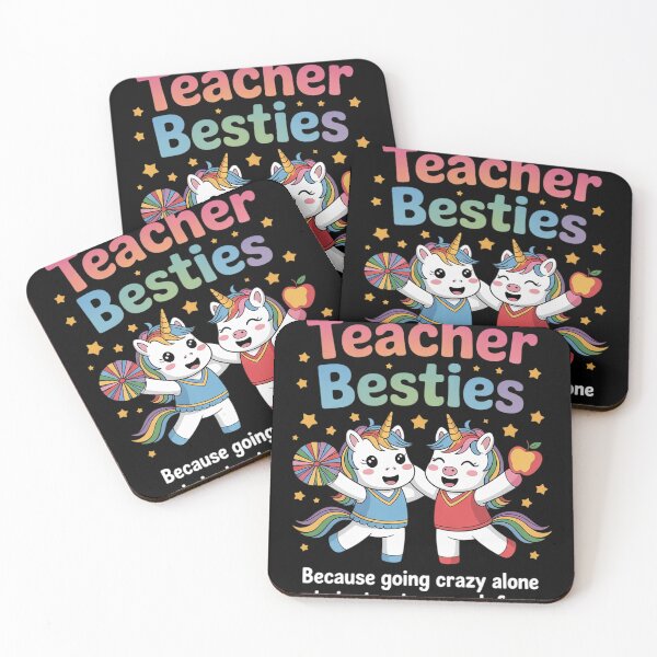 Item preview, Cheerleader Teacher Besties Unicorn Going Crazy Alone designed and sold by RoyTill0Art.