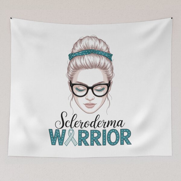 Item preview, Teal Ribbon Messy Bun Hair Scleroderma Warrior designed and sold by HellD3vil-Art.
