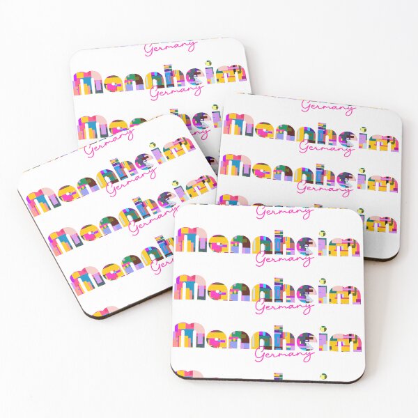 Item preview, Mannheim, Germany, Vibrant Abstract City Typography Art designed and sold by Wanderful-roads.