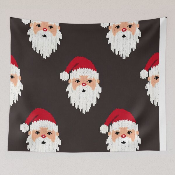 Item preview, Santa Claus Face Head Motif, Christmas theme, Knitted Fabric-look Texture, Red White Colors (image size 8320x12480) designed and sold by Digital-Davinci.