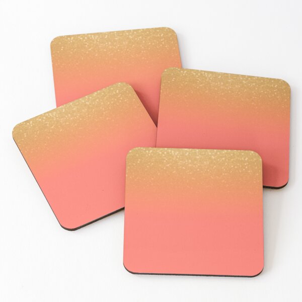 Item preview, Ombre Gradient Living Coral and Gold Glitter  designed and sold by Petra Lang.