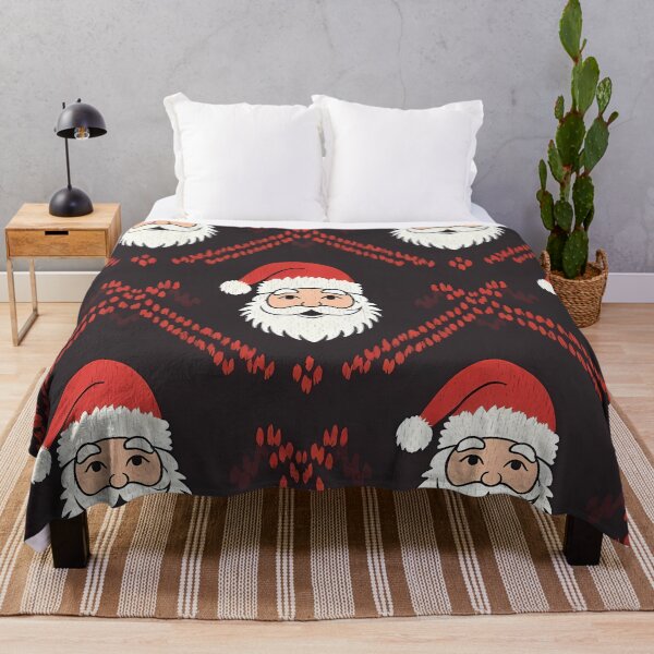 Item preview, Santa Claus Face Head Motif, Christmas theme, Knitted Fabric-look Texture, Red White Colors (image size 8320x12480) designed and sold by Digital-Davinci.