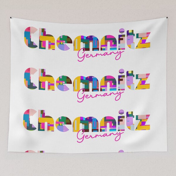 Item preview, Chemnitz, Germany, Vibrant Abstract City Typography Art designed and sold by Wanderful-roads.